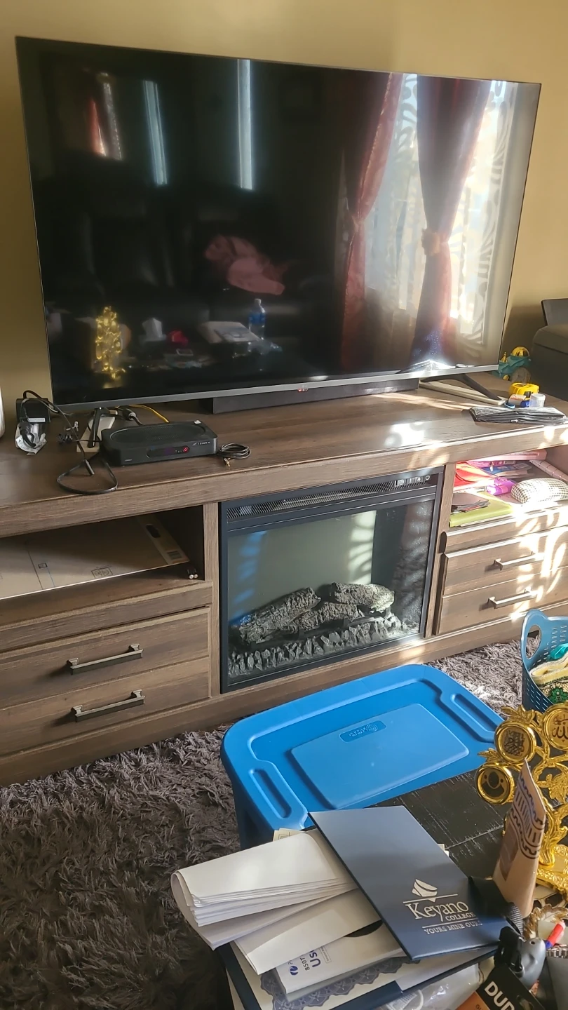 55" smart TV ,Stand with Electric Fireplace