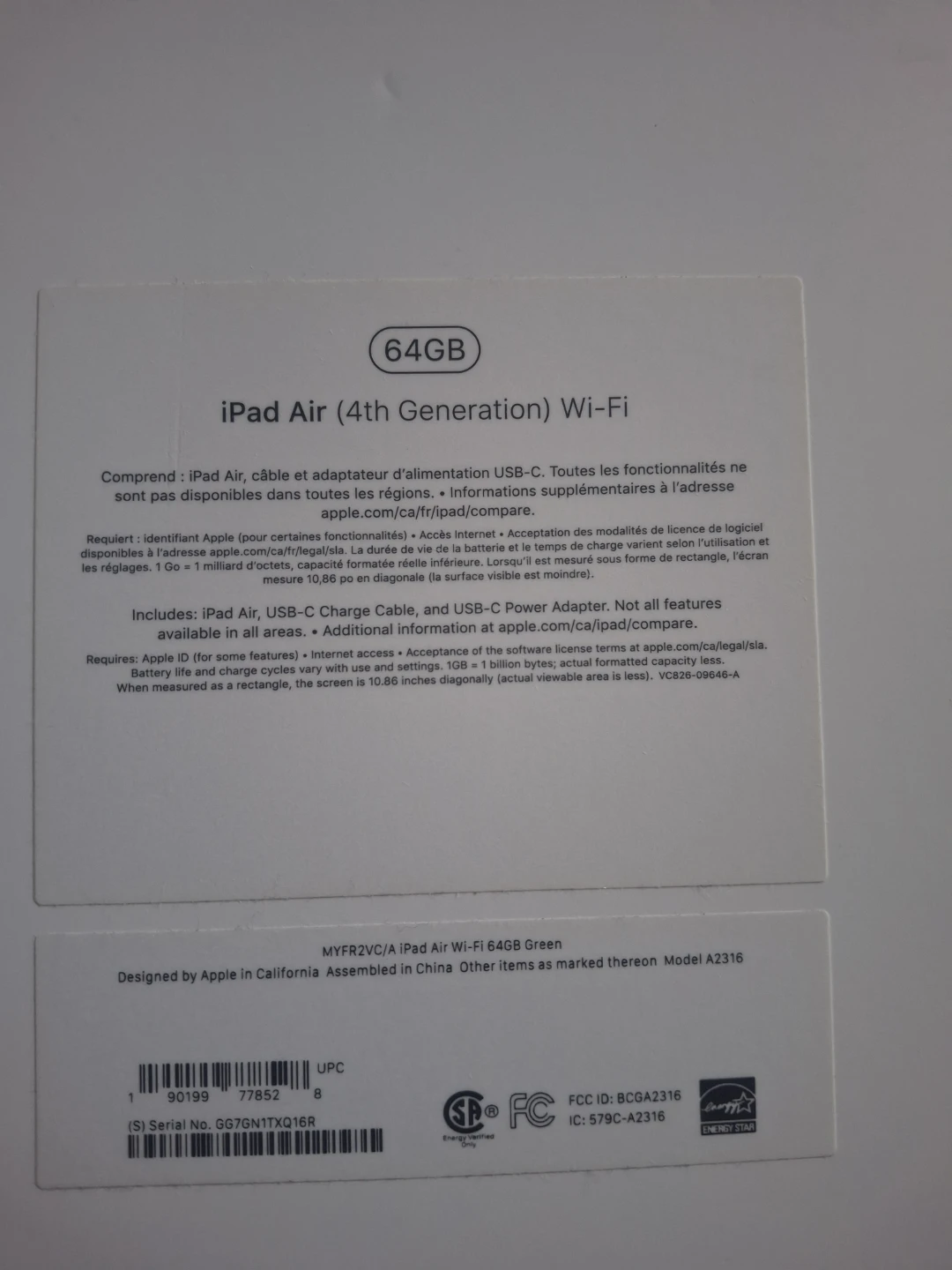Apple iPad Air (4th Generation) only box - photo 3
