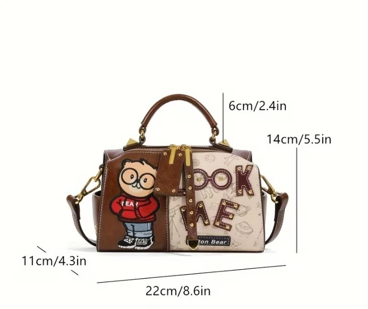 Cute Cartoon Bear Top Handle Bag-sling bag - photo 5