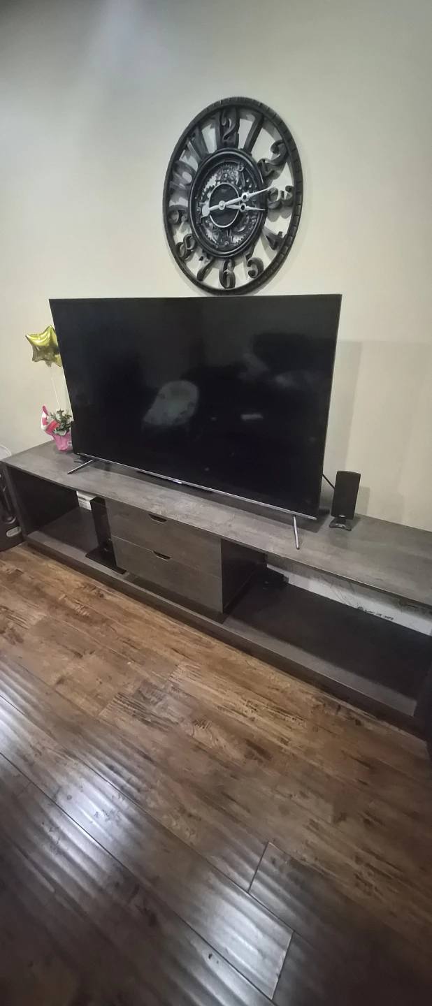 Long Grey TV Media Console Stand