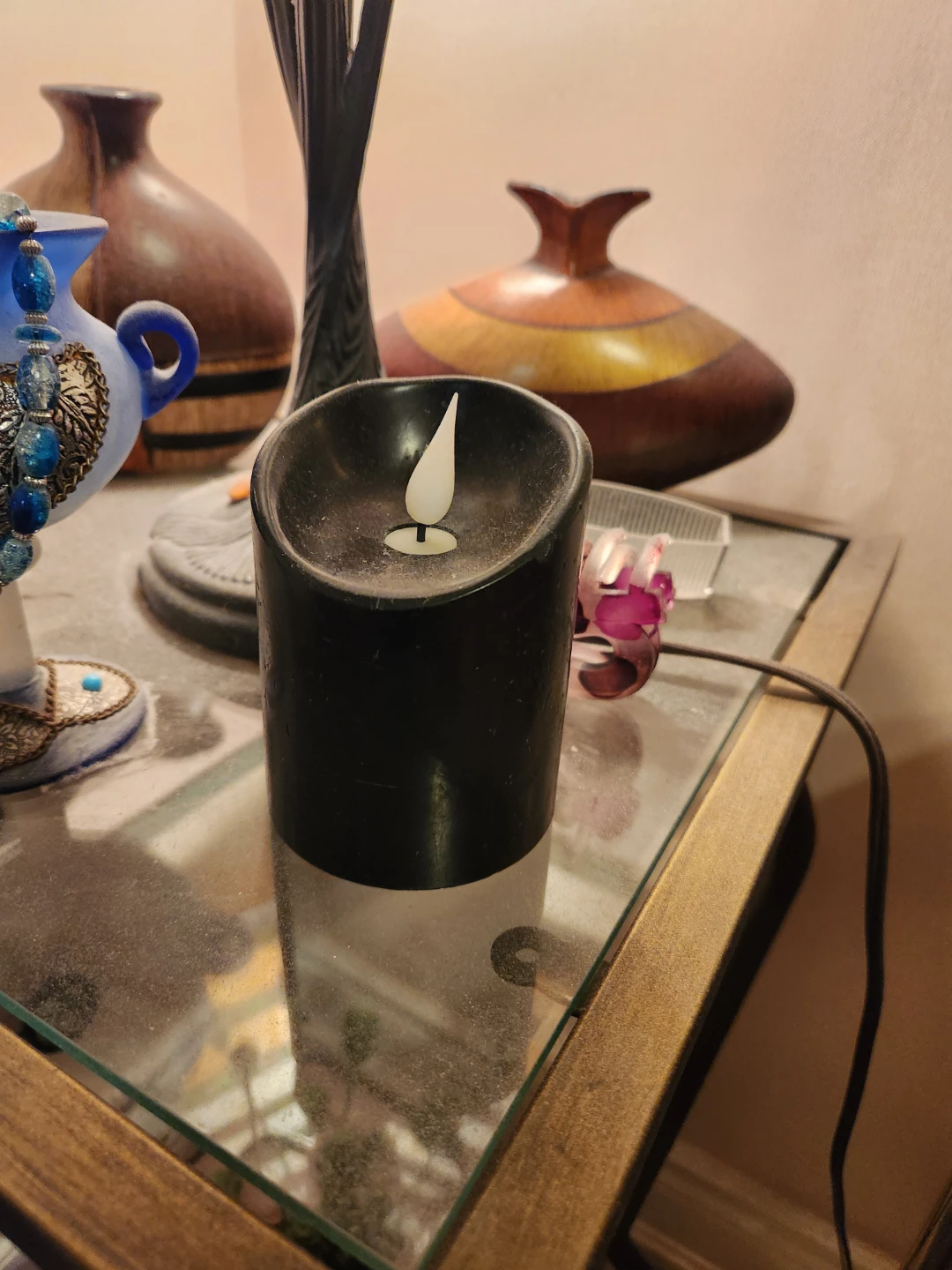 Black LED Pillar Candle 🏈