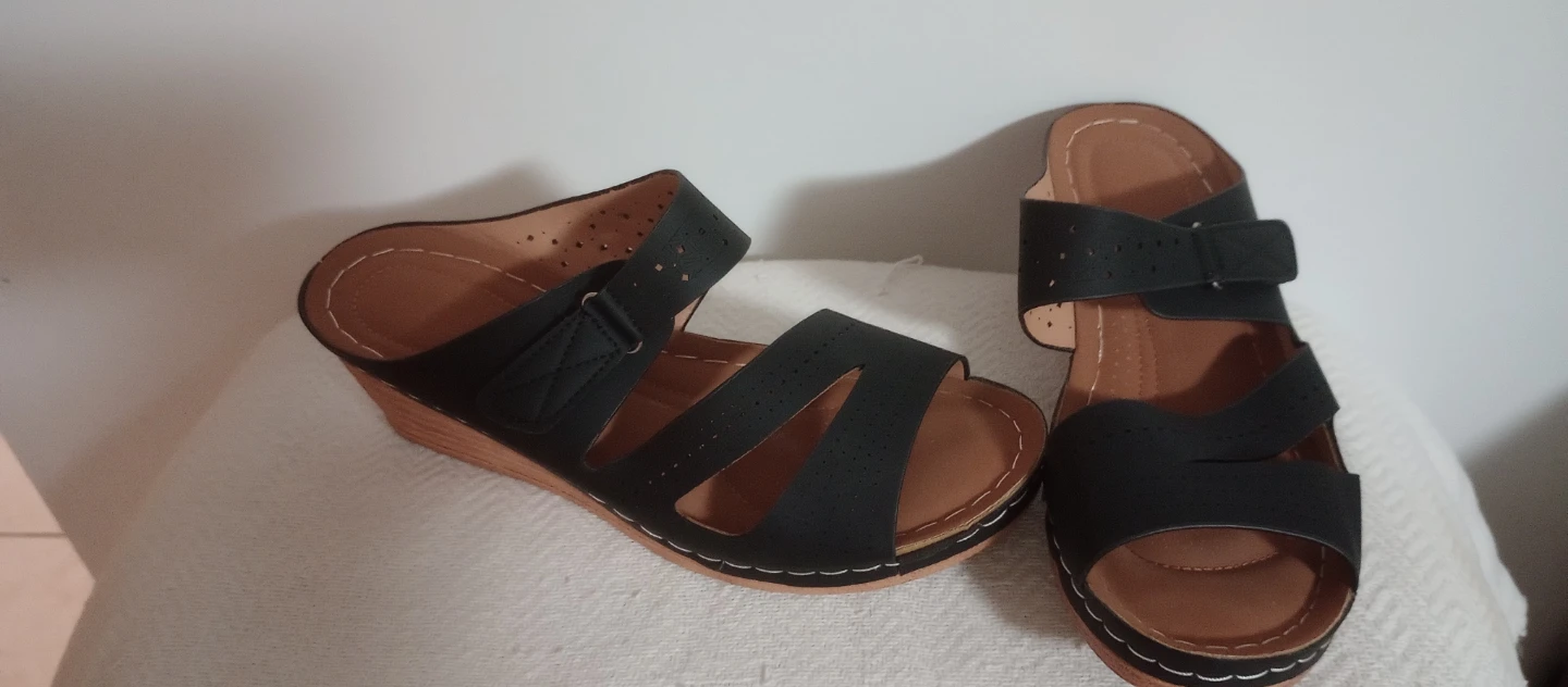 Black Women's Wedge Sandals - photo 3
