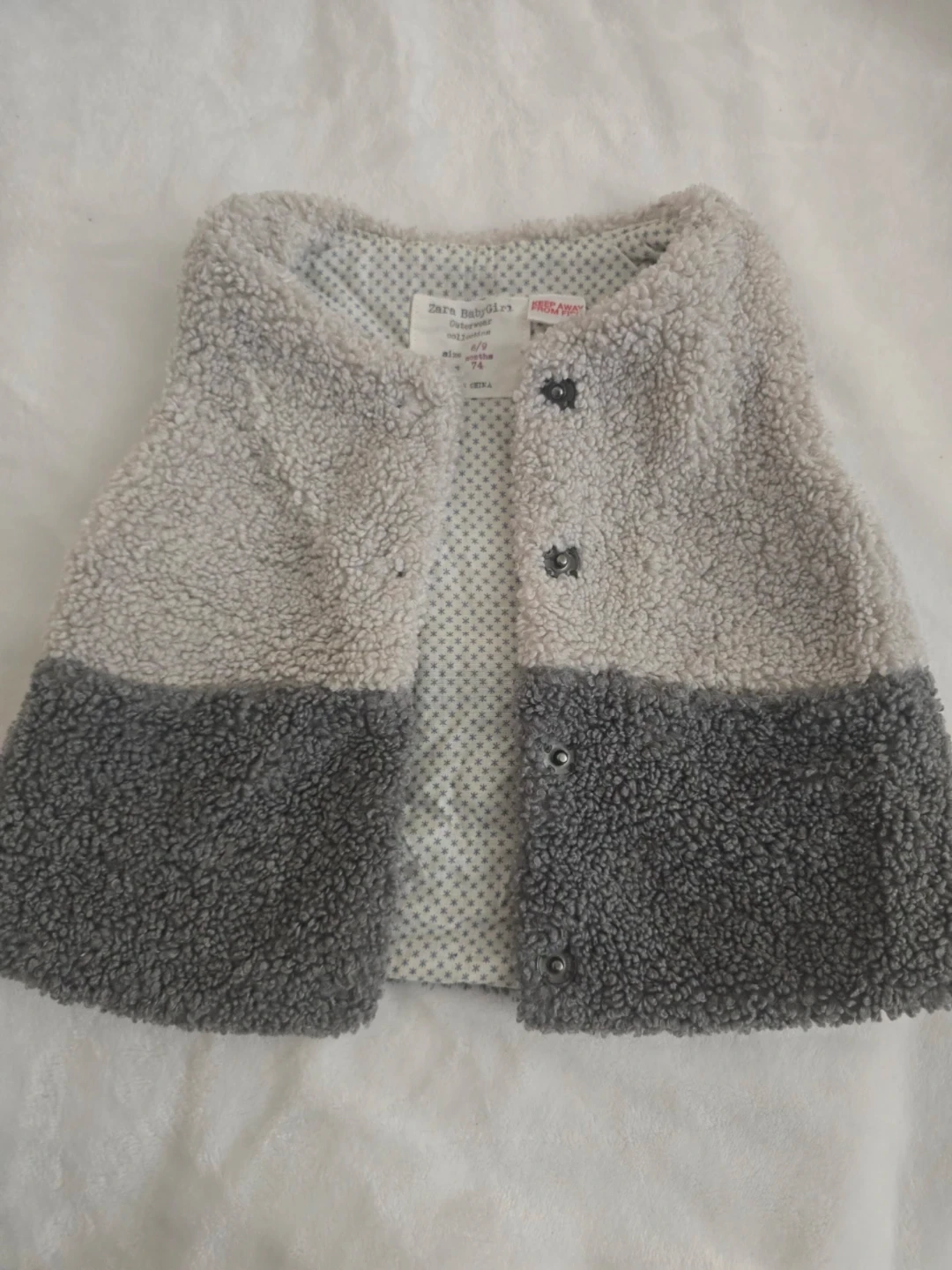Zara BabyGirl Faux Fur Vest 6-9 Months