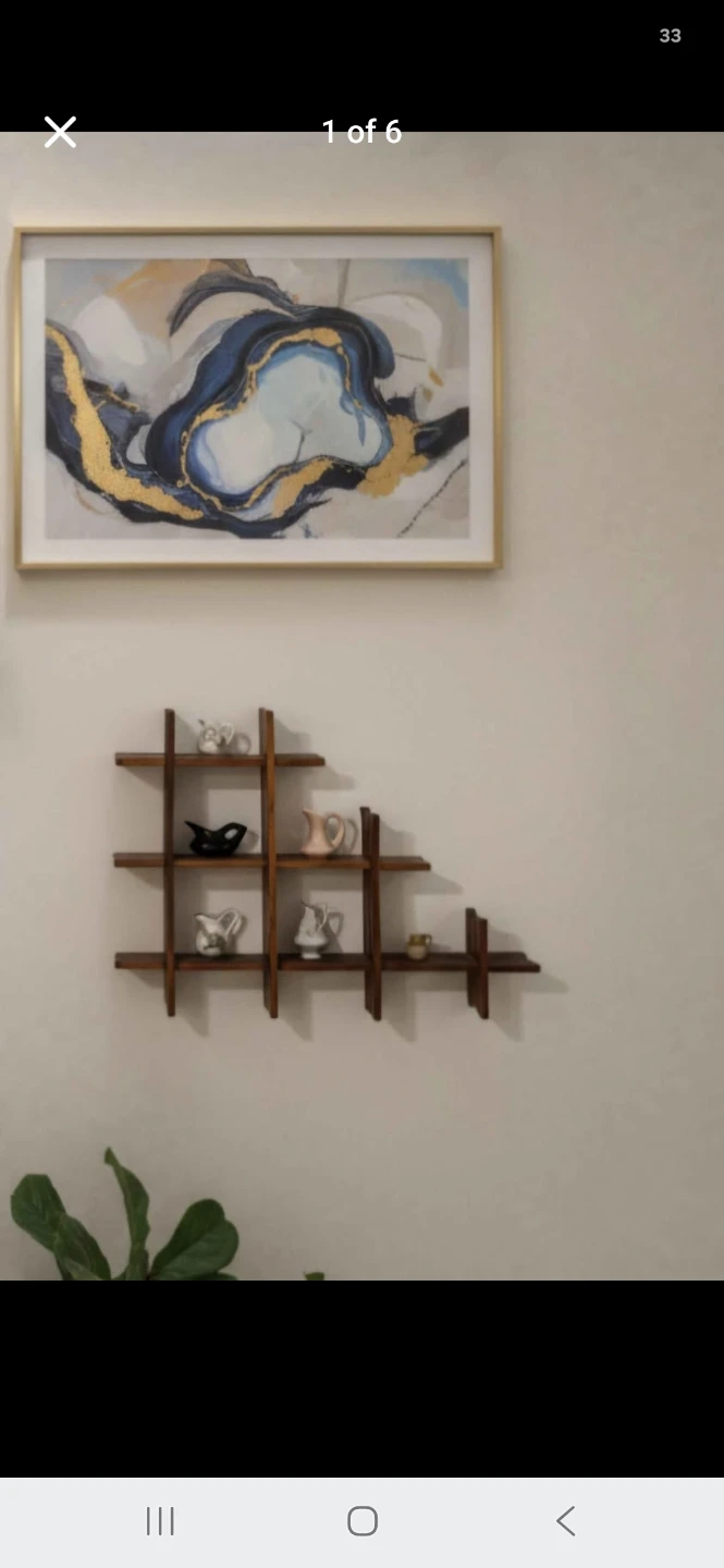 Vintage Mid-Century Modern Wooden Wall Shelf - photo 2