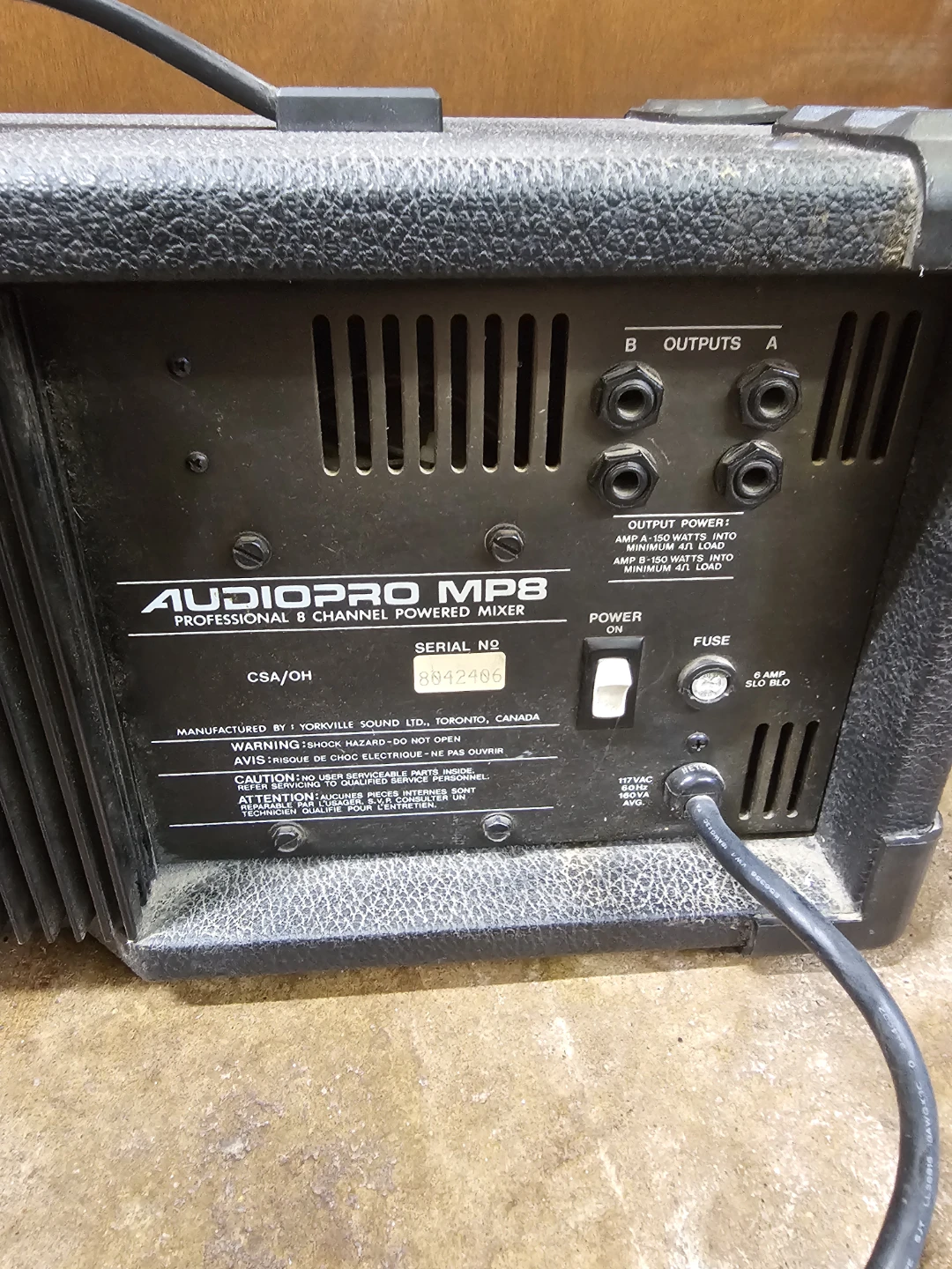 NOT WORKING Audiopro MP8 Powered Mixer - photo 4