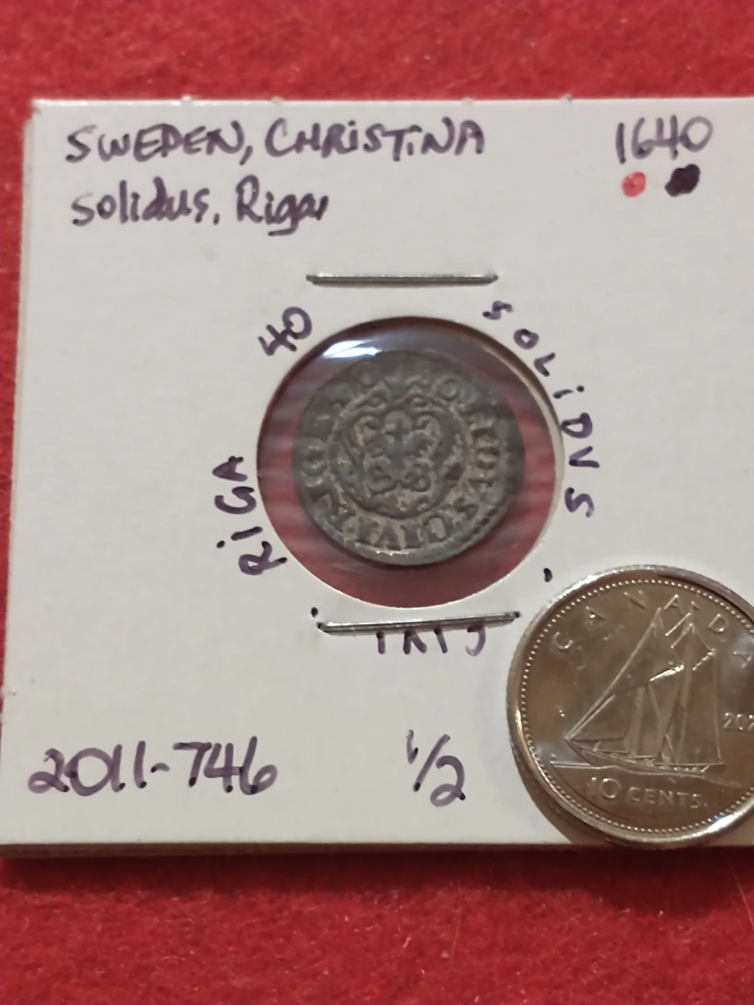 1640 Polish Lithuanian Commonwealth Queen Christina Silver Solid - photo 3