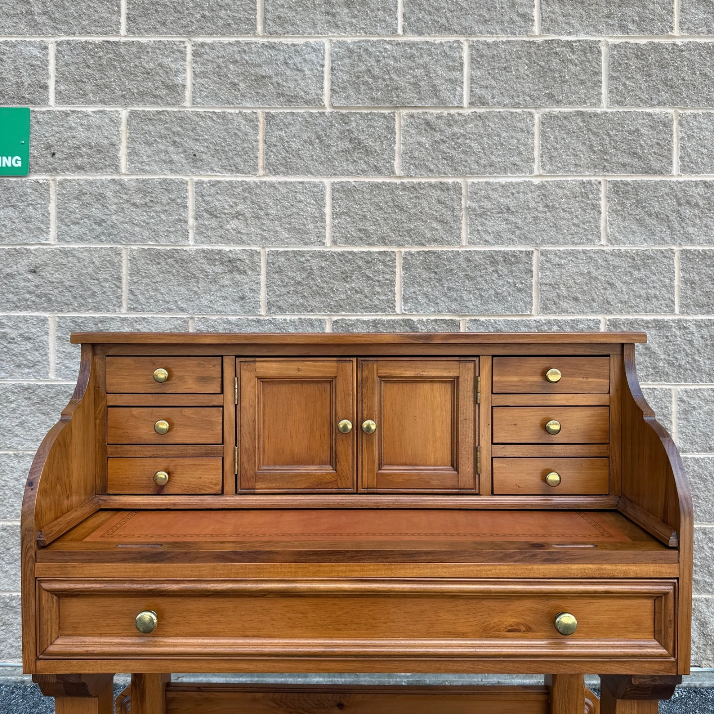 Vintage Solid Wood Slide-Out Secretary Desk/Bureau - photo 4