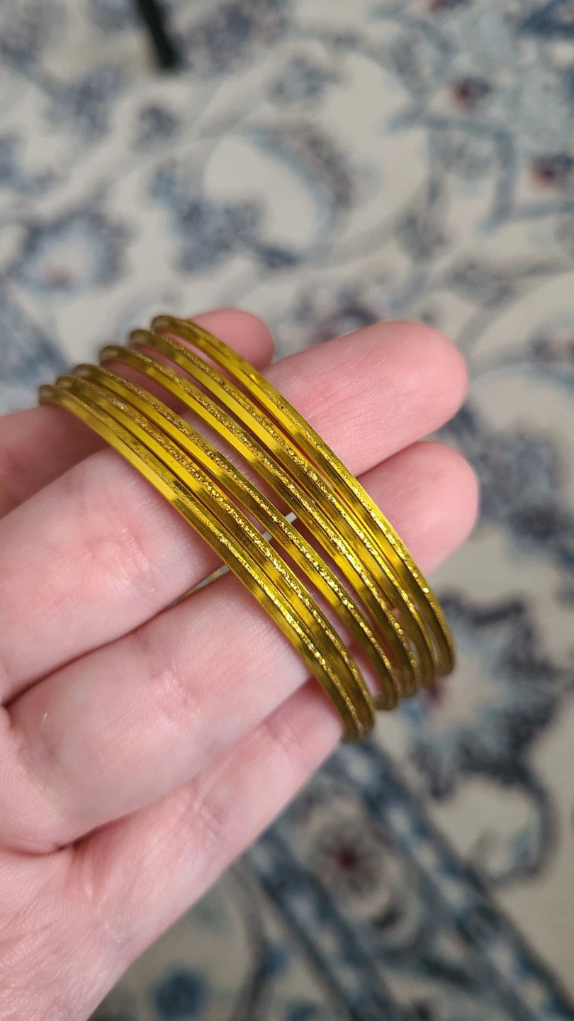 Set of 6 Gold-Tone Bangles (2.5 inches diameter)