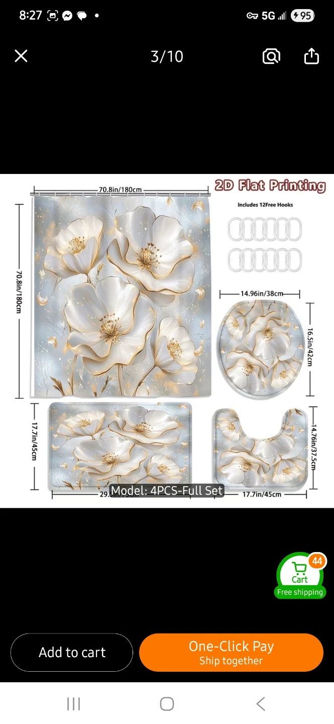 NEW 4-Piece Floral Bathroom Set 🌼 - photo 2