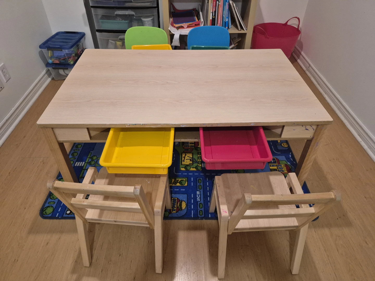 Children's art table with chairs