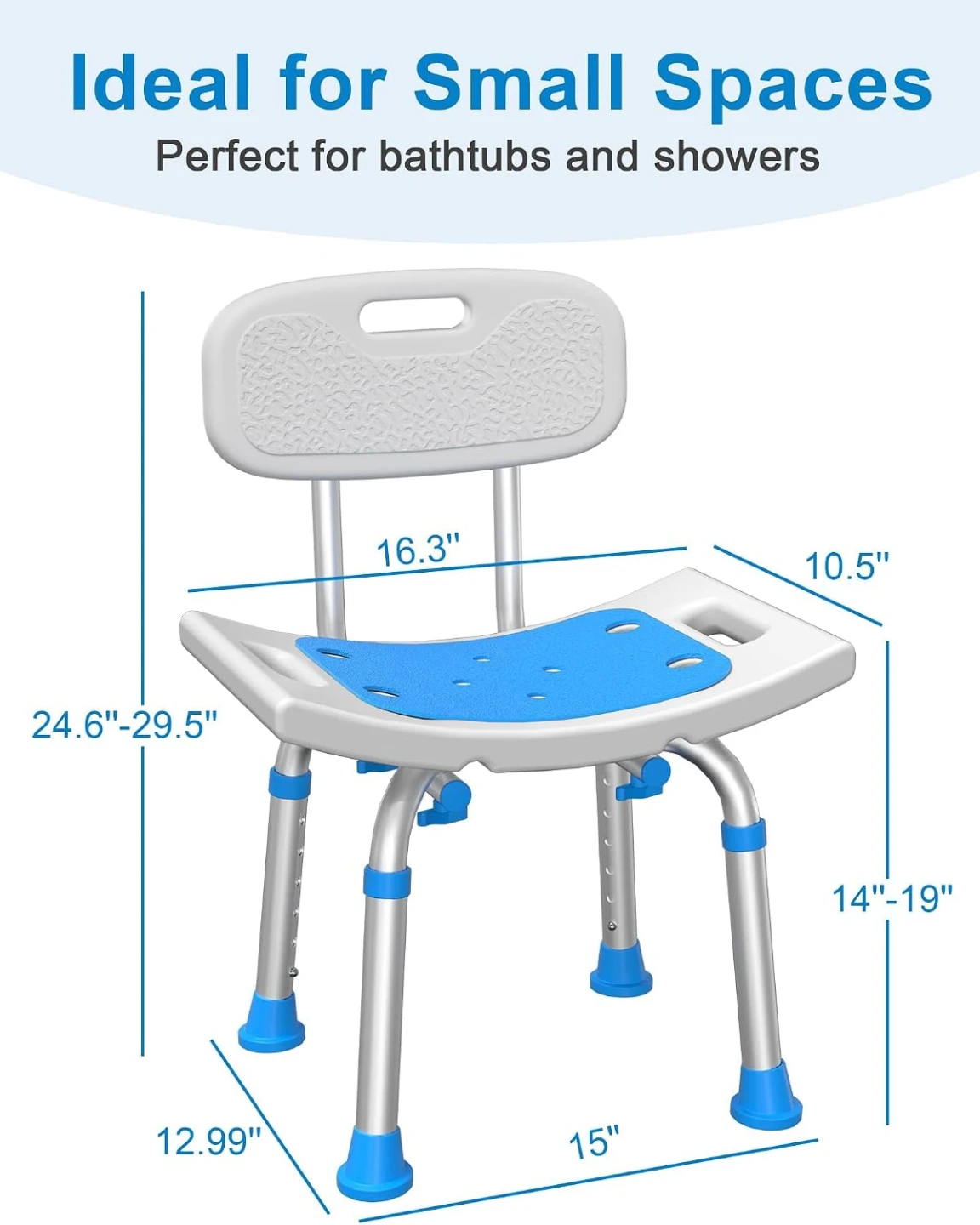 Adjustable Shower Chair with Backrest - photo 3