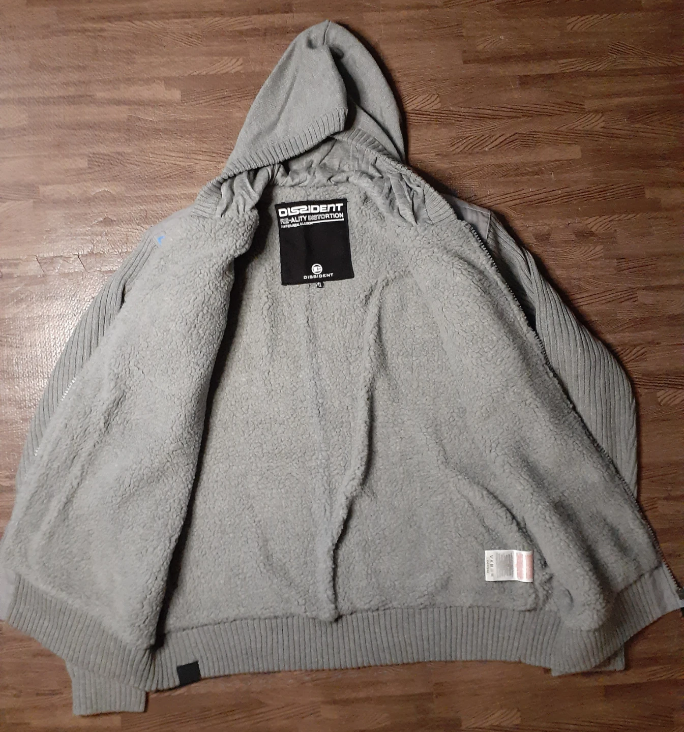 Dissident Grey Zip-Up Hoodie - Size XL - photo 2