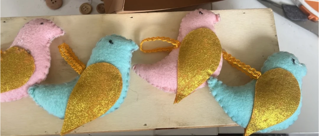 Handmade Felt Bears and Birds
