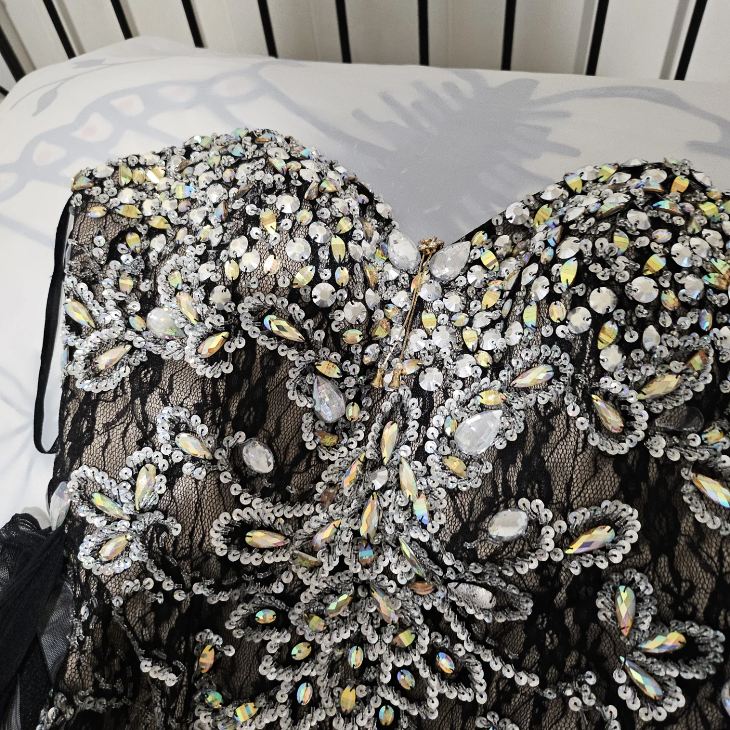 Royal Queen Black Beaded Evening Gown - photo 5