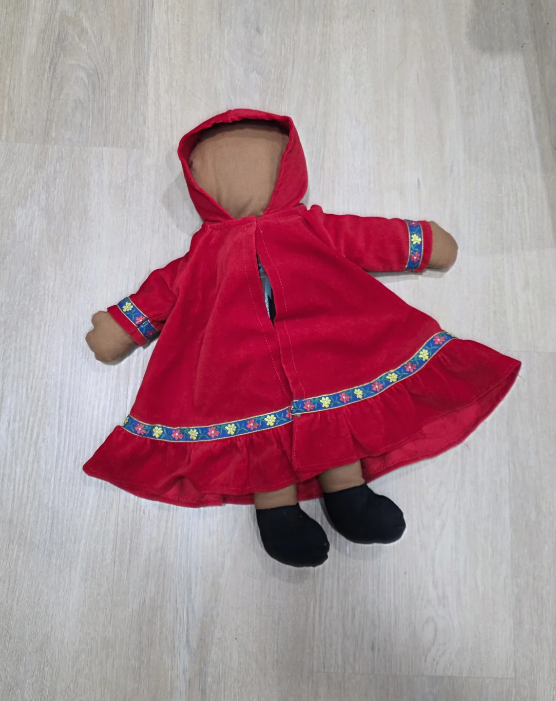 Handmade native Doll  with red coat and dress