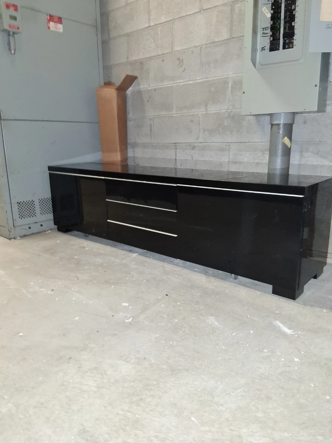 Black Media Console with Drawers