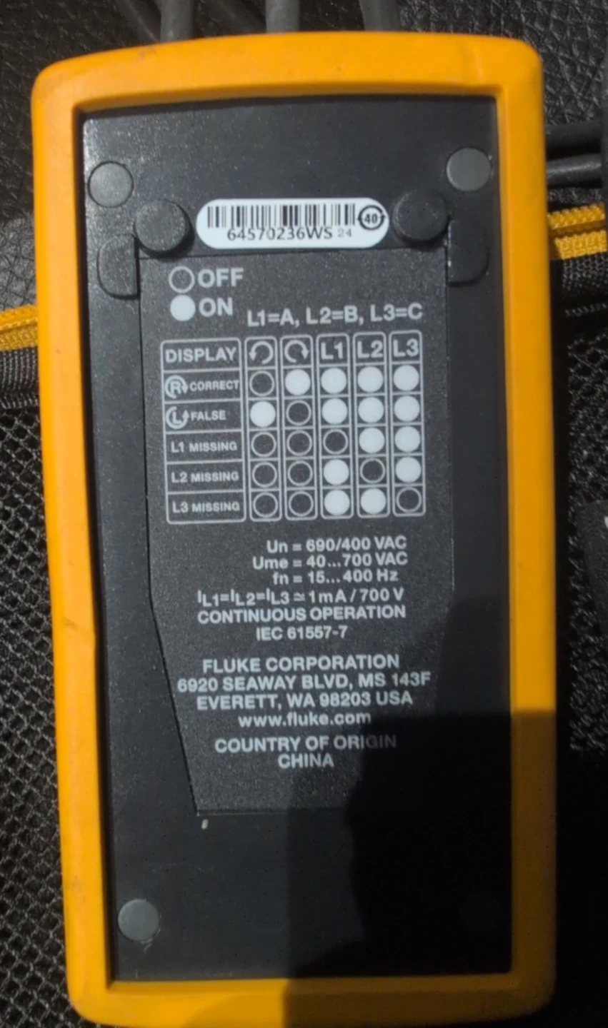 Fluke 9040 Phase Rotation Indicator - photo 3