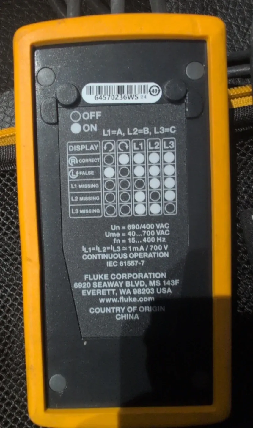 Fluke 9040 Phase Rotation Indicator - photo 3