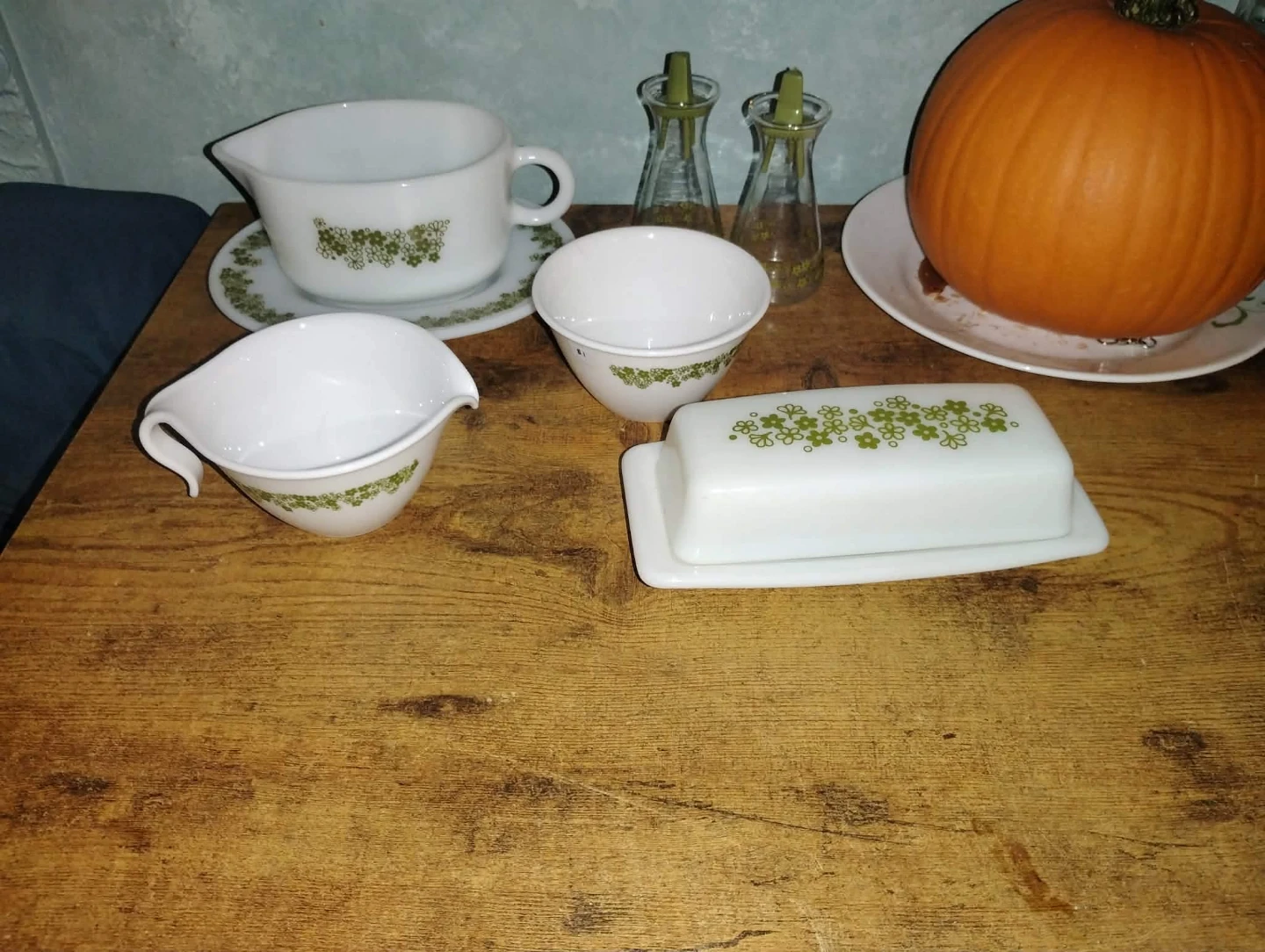 Pyrex "Friendship" Butter Dish and Gravy Boat Set