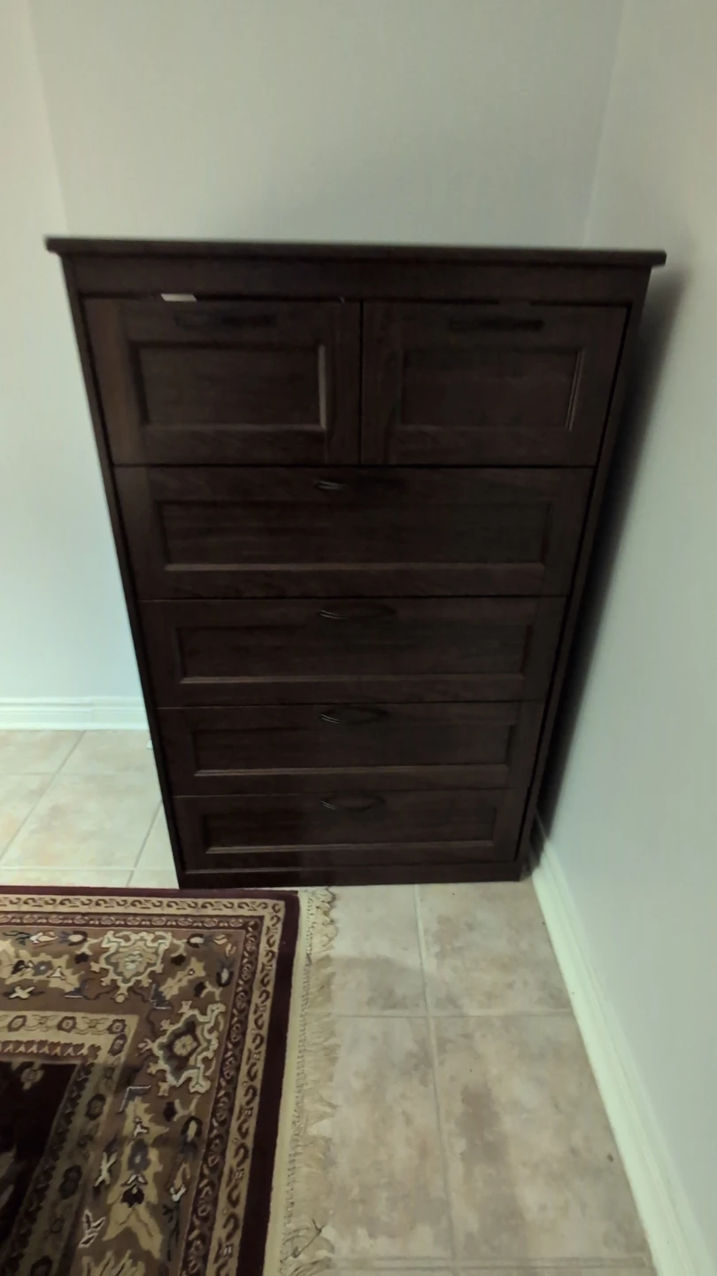 Dark Brown 5-Drawer Dresser - photo 2