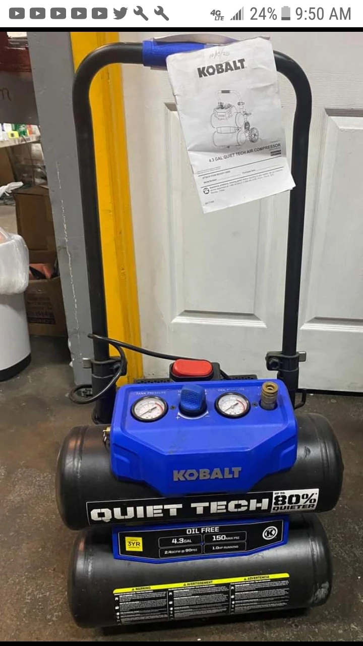 Kobalt Quiet Tech 4.3-Gallon Twin Stack Air Compressor - photo 4