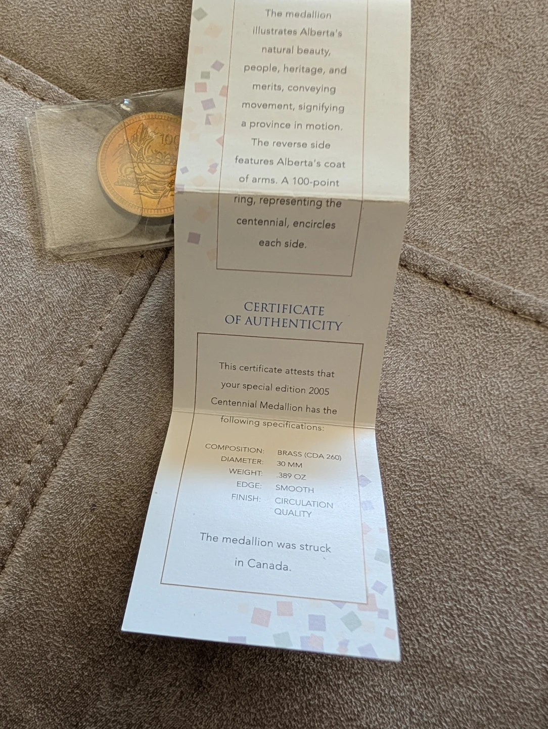 2005 Alberta Centennial Medallion - photo 4