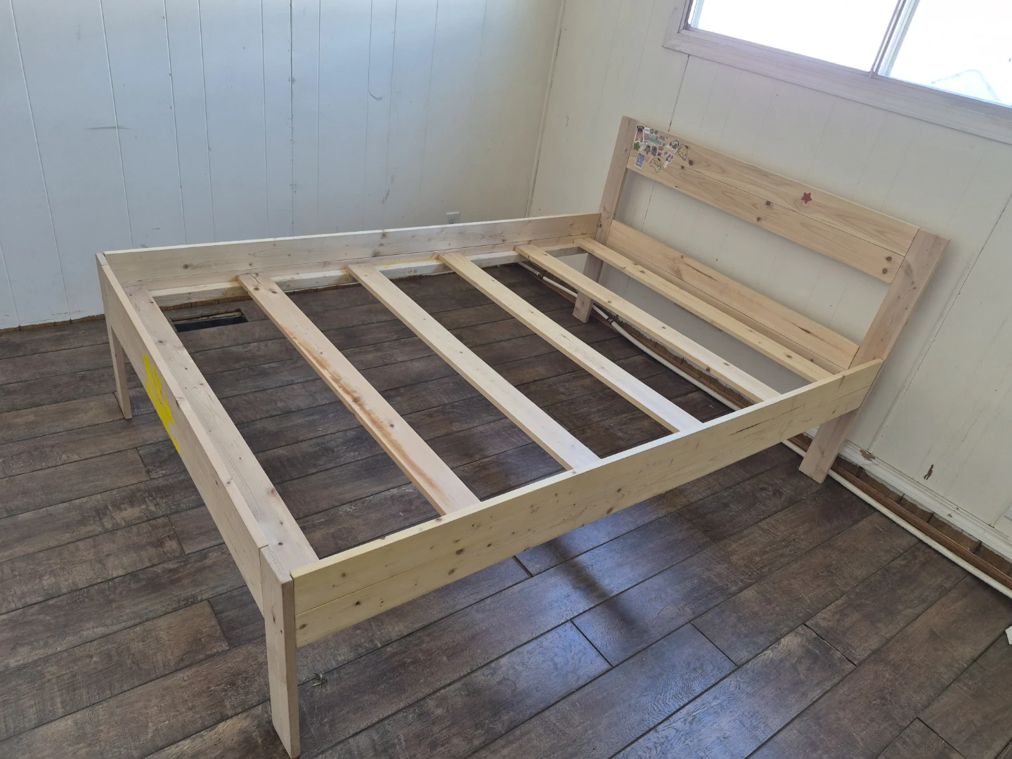 Solid pine double bed frame