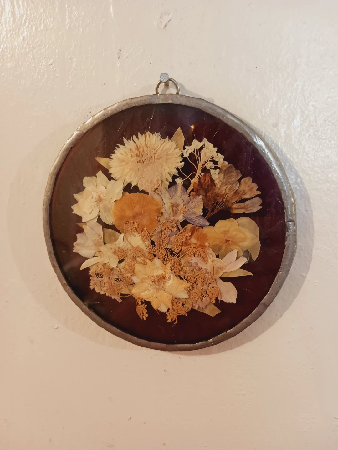 Beautiful Stained Glass Pressed Flower Wall Art
