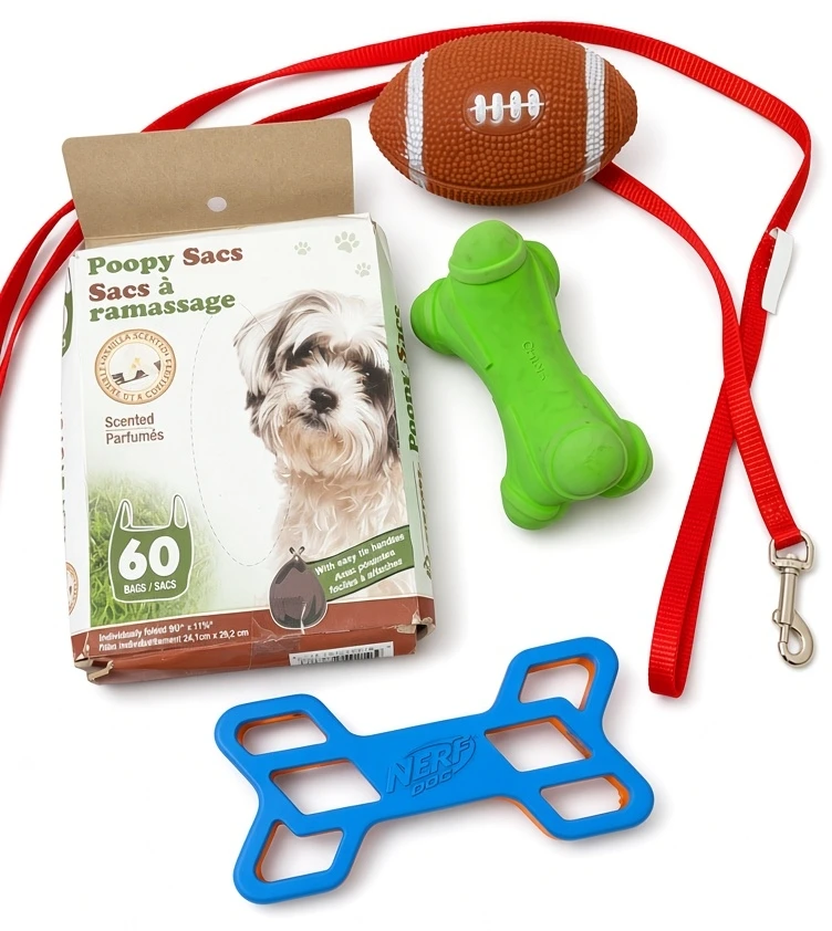 Dog Toy and Waste Bag Bundle