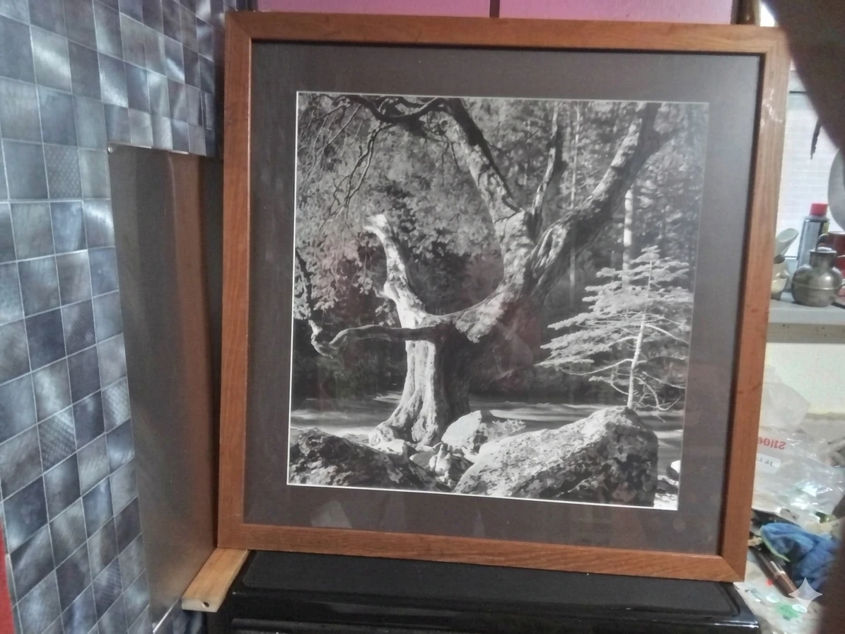Ansel Adams "Early Morning, Merced River" Large Framed Vintage