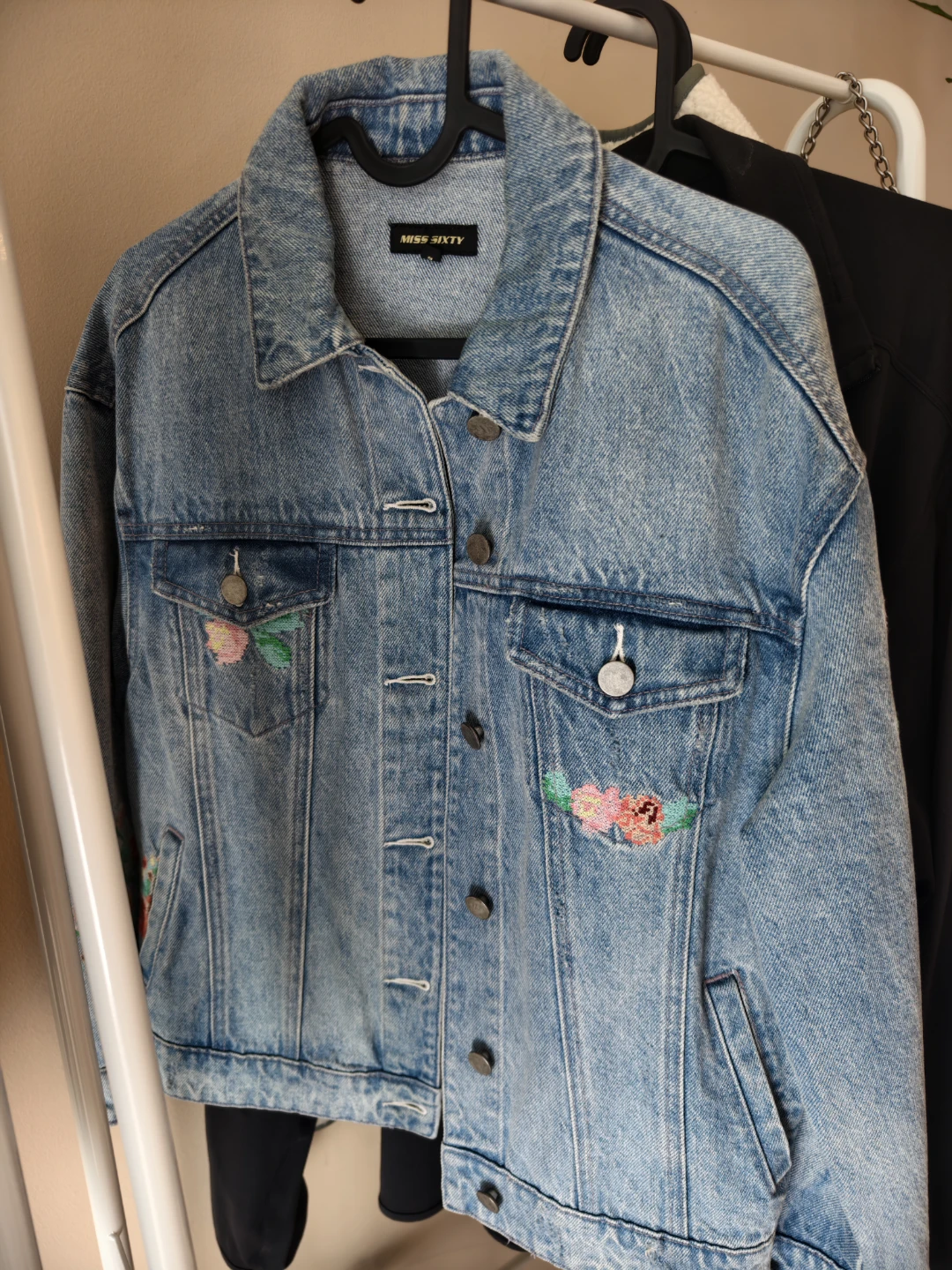 Miss Sixty Floral Embroidered Denim Jacket