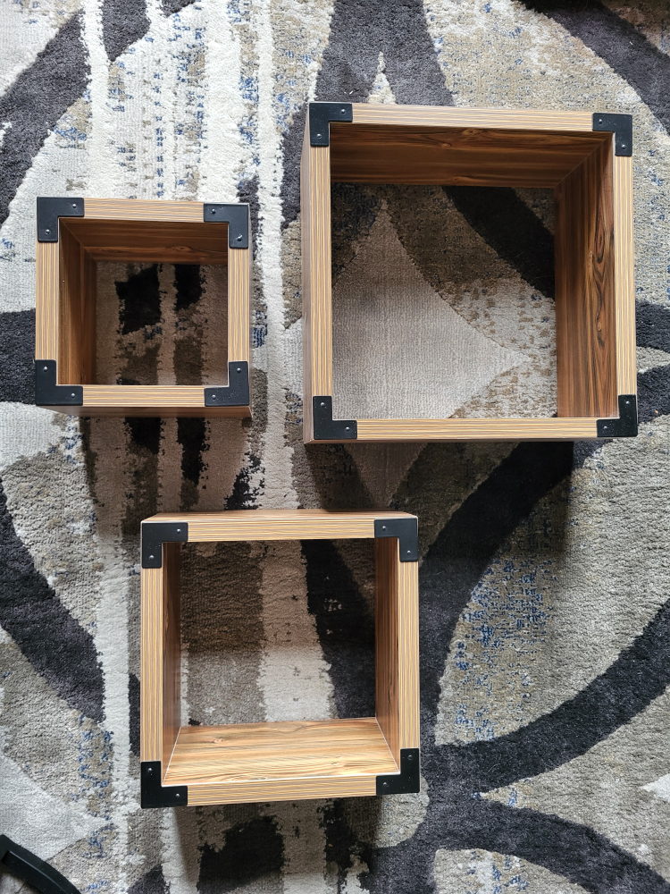 Set of 3 Wood Wall Cubes