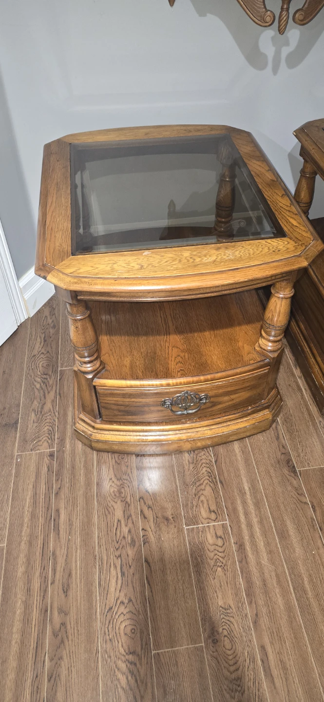 Two Vintage Wood Side Tables