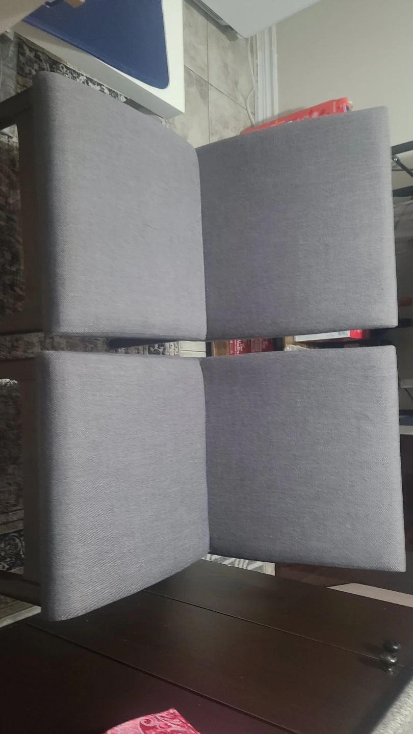 Set of 2 Grey Fabric Dining Chairs - photo 2