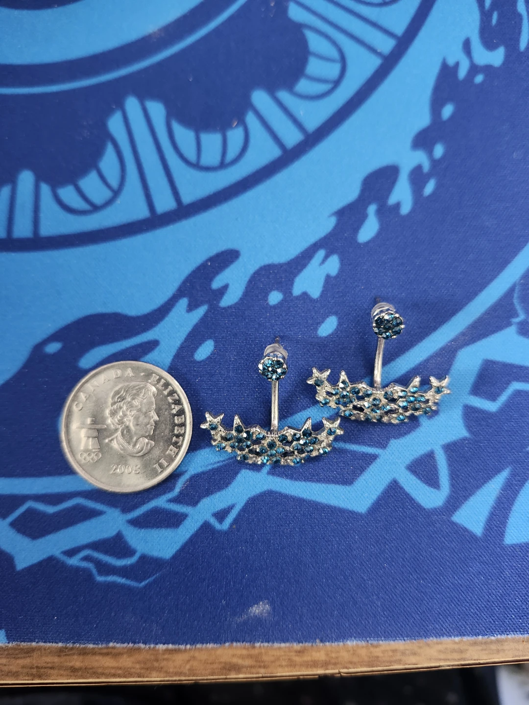 Blue Crystal Ear Jacket Earrings - photo 2