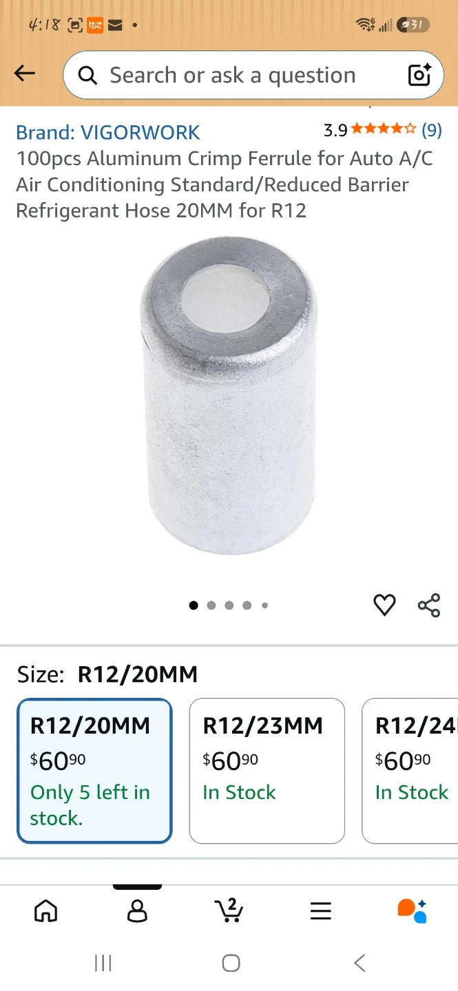 Aluminum Crimp Ferrules 100pcs