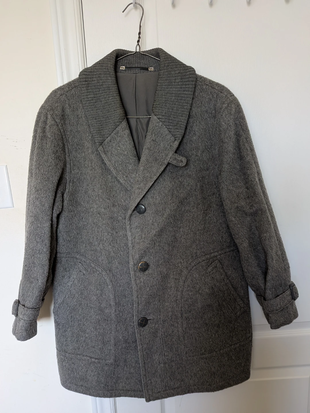 🏈Grey Wool Blend Winter Coat
