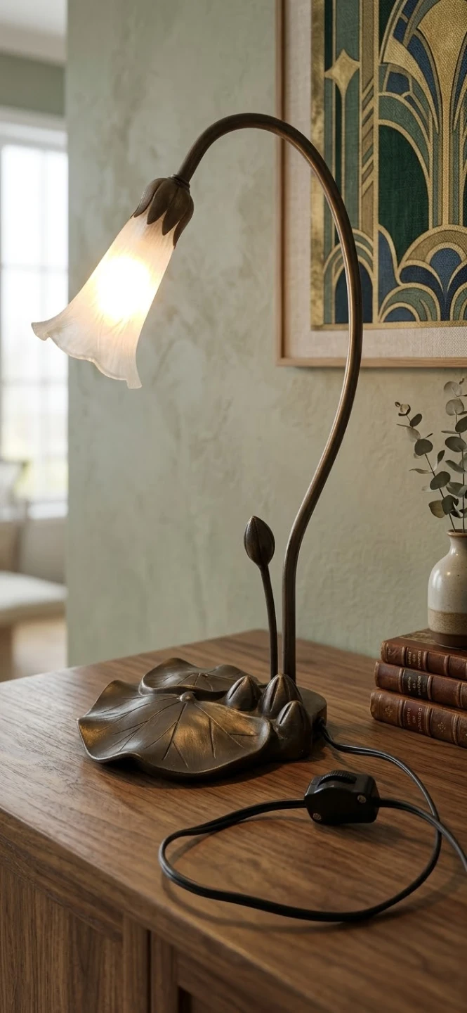 Vintage Tiffany's style Lotus Flower Table Lamp
