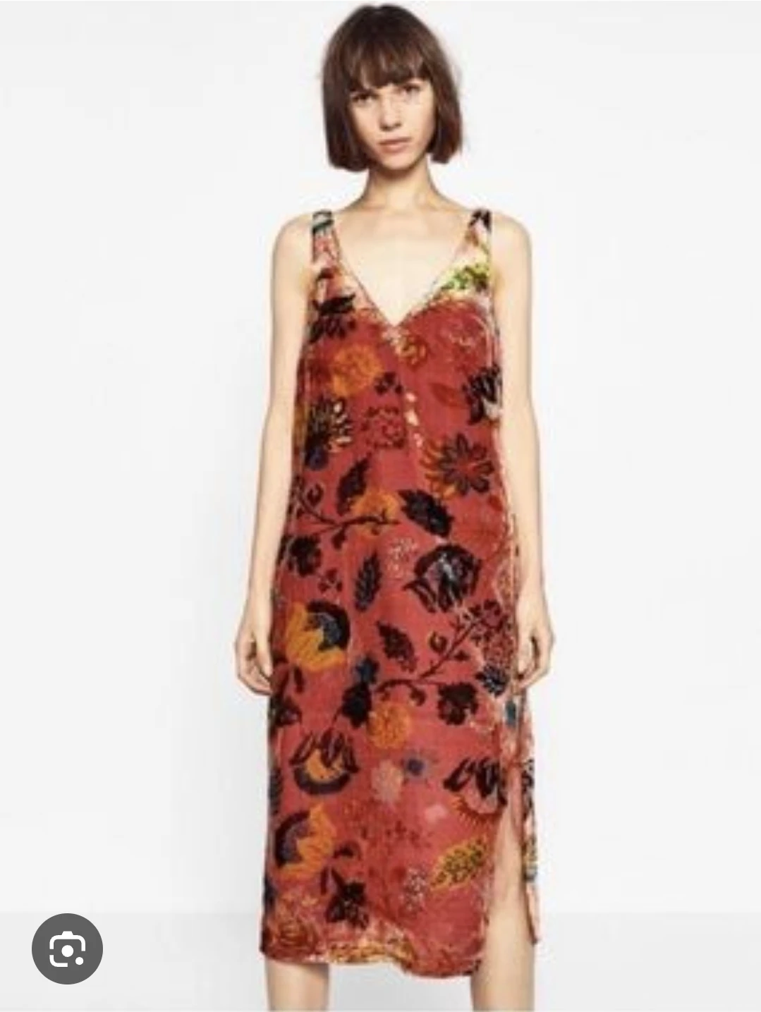 Zara Velvet Floral Print Slip Dress 🏈 - photo 3