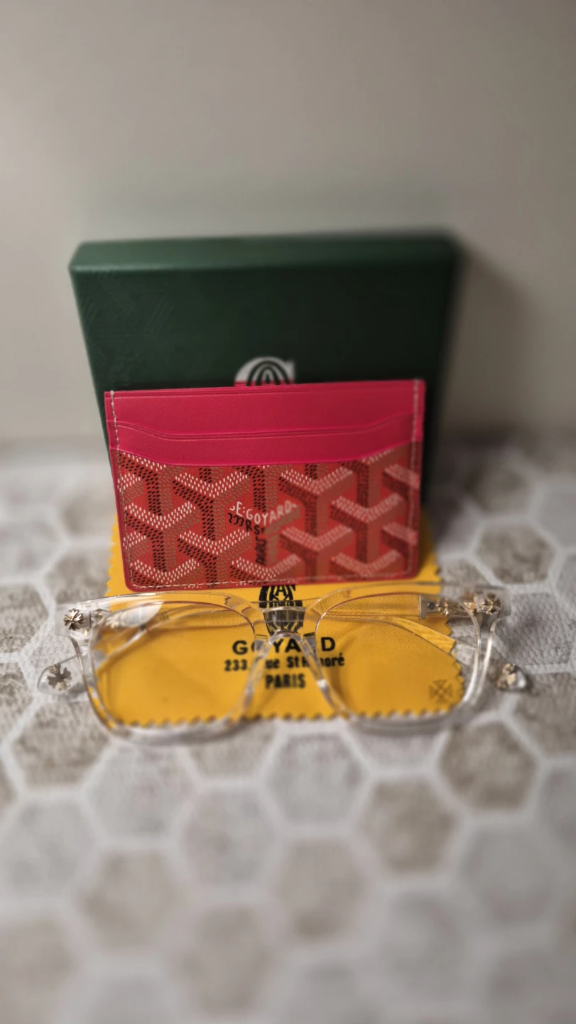 Chrome Hearts Glasses and Goyard Card Holder