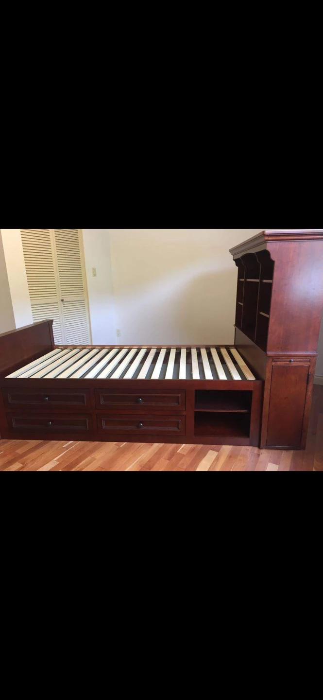 Twin Captain's Bed with Storage Headboard - photo 3