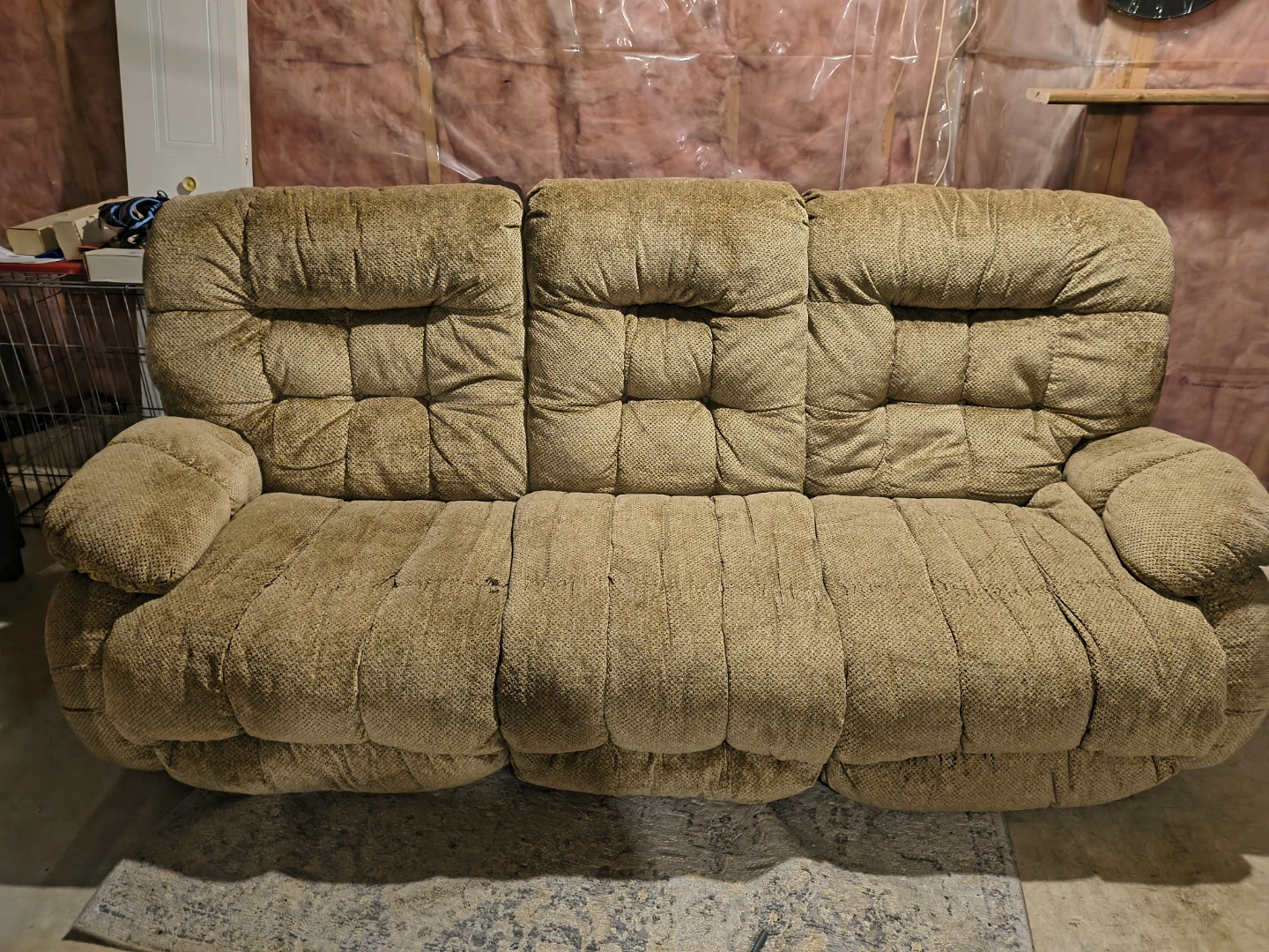 Three-seater beige reclining sofa 🏈 - photo 2