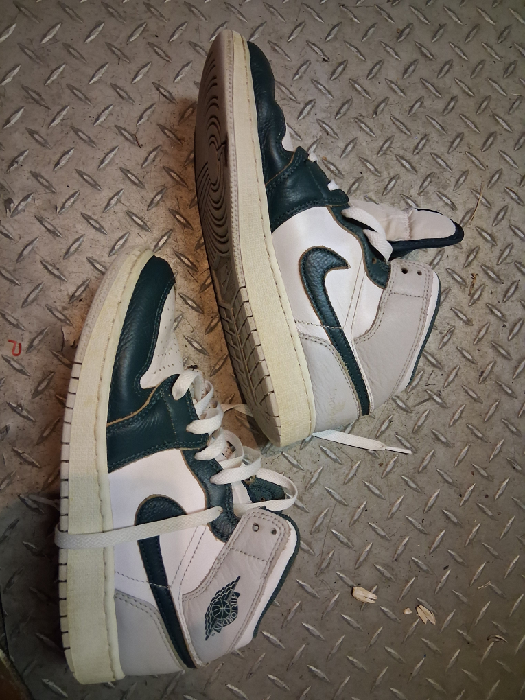 Air Jordan 1 Mid White and Green