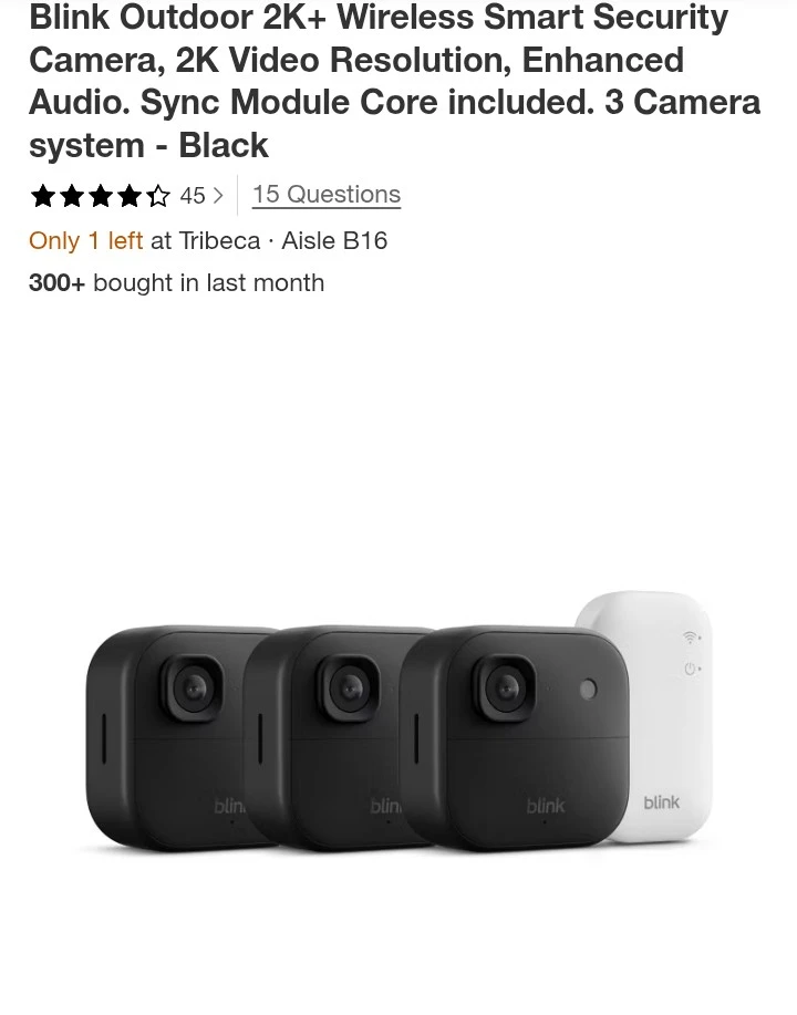 Blink Outdoor 2K+ Wireless Security Camera 3-Camera System - photo 2