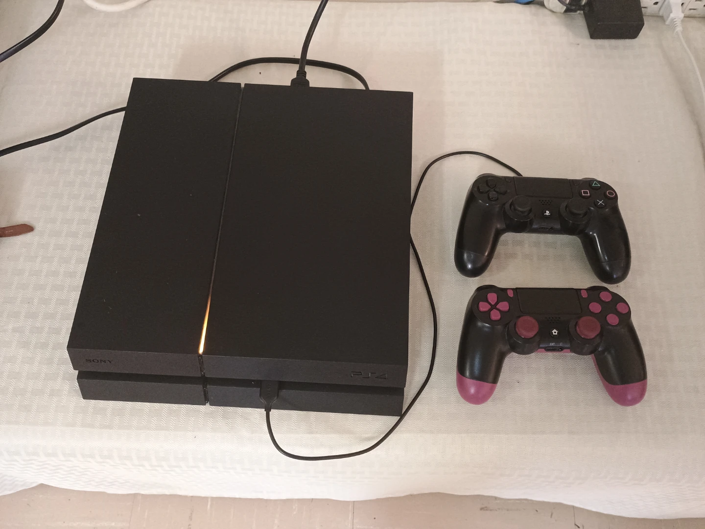 PlayStation 4 with 2 controllers and all wires included - photo 3