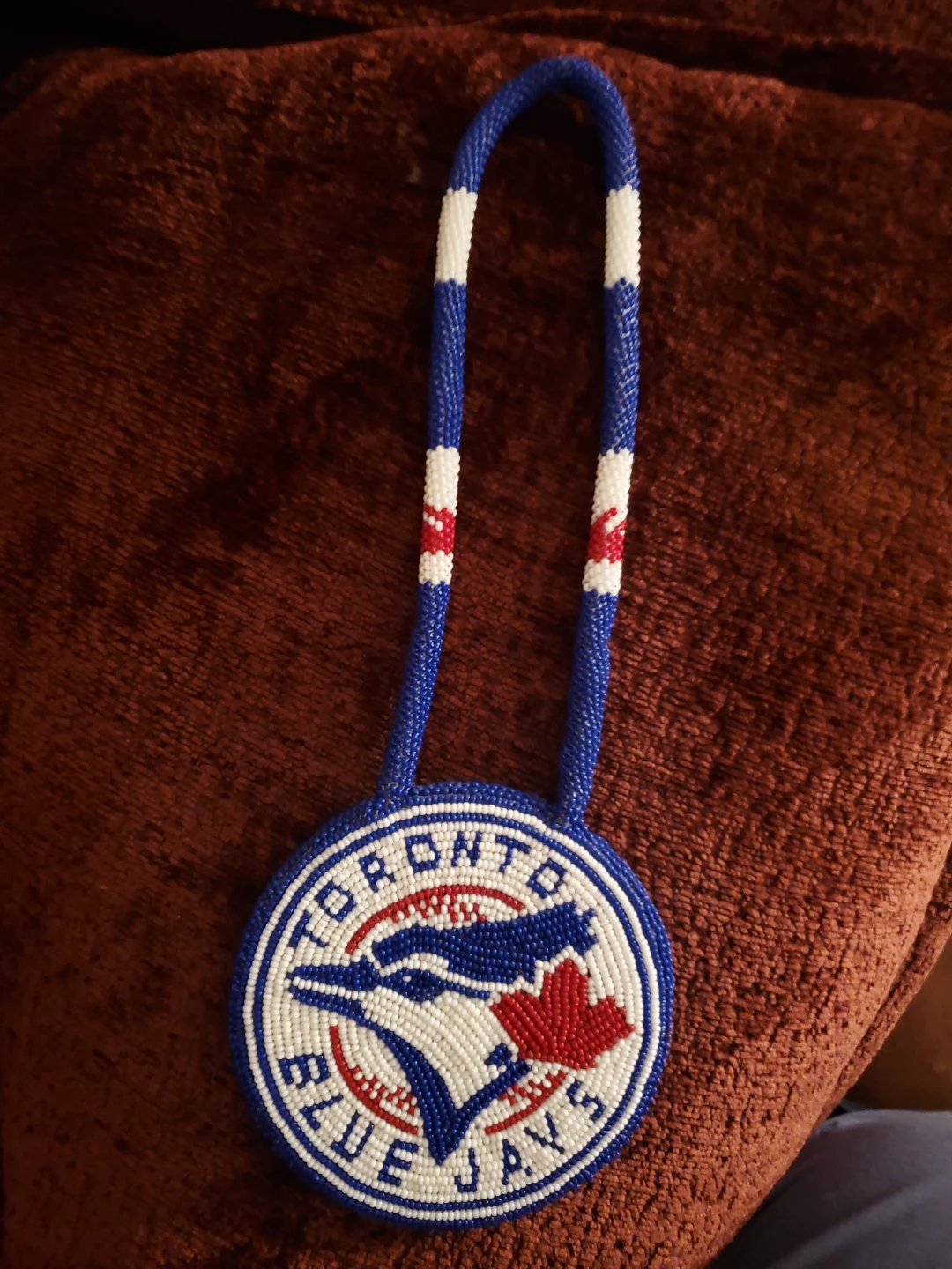 Toronto Blue Jays beaded medallion