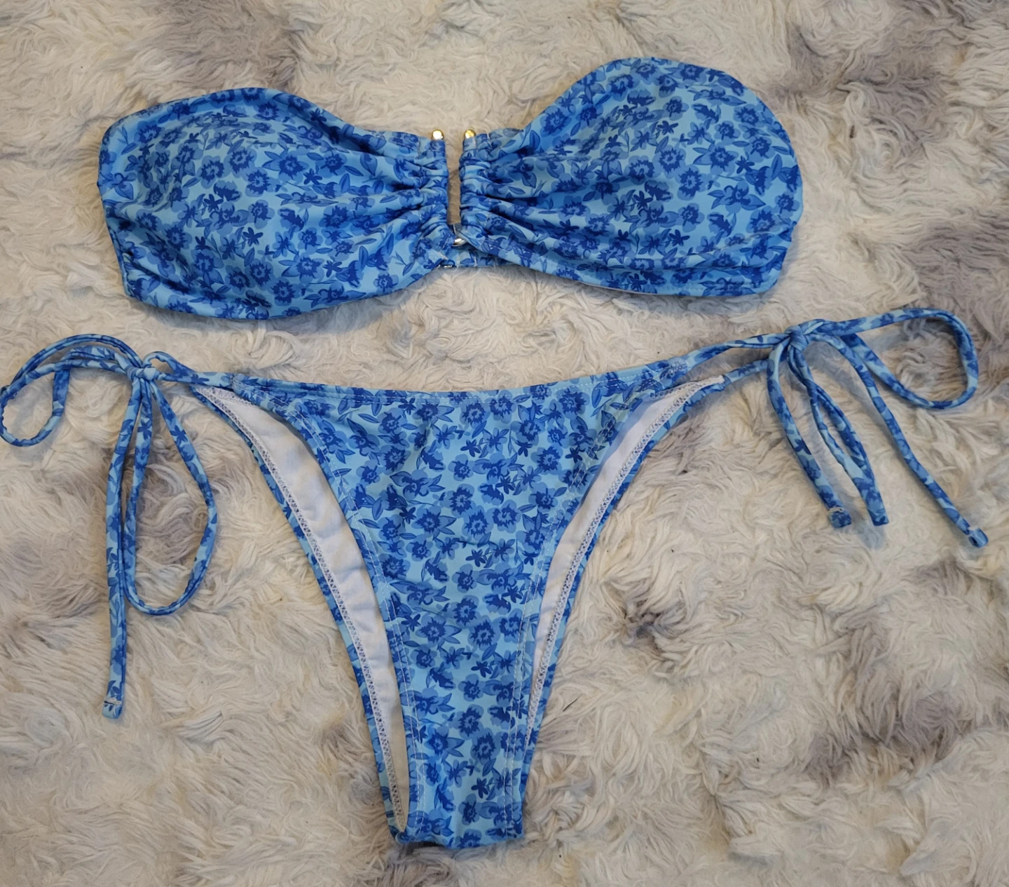 New Blue Floral Bikini Set Size Medium - photo 5
