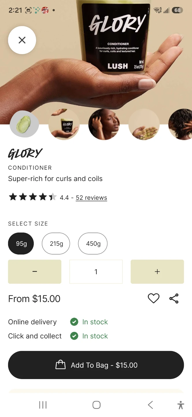 Lush Glory Conditioner 215g