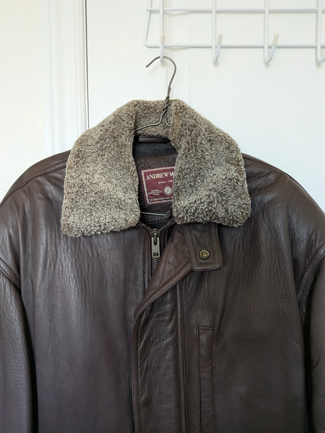 🏈Andrew Marc Brown Leather Jacket - photo 3