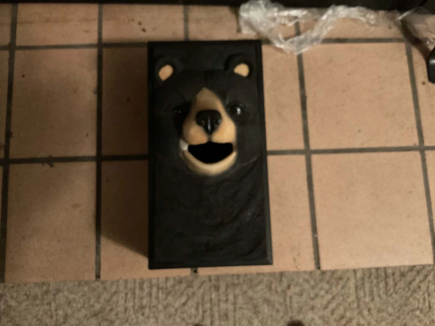 Black Bear Wall Mounted Tissue Holder
